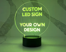 Load image into Gallery viewer, Custom Round LED Sign. Your own design or logo.