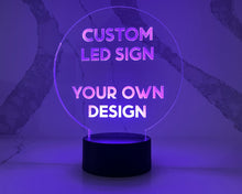 Load image into Gallery viewer, Custom Round LED Sign. Your own design or logo.