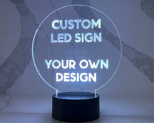 Load image into Gallery viewer, Custom Round LED Sign. Your own design or logo.